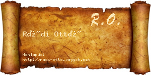 Rádi Ottó névjegykártya